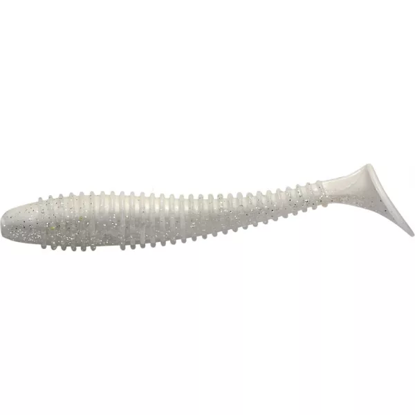 Rapture Leurre souple Nervuré Swing Shad 7cm Fantôme Blanc Leurre en plastique 12 pièces