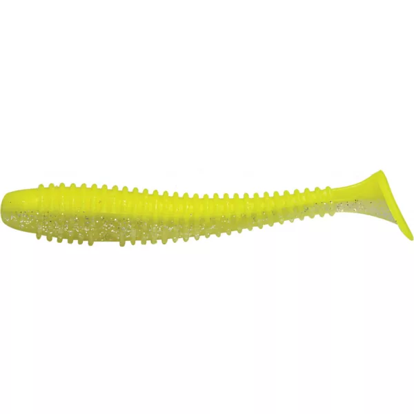 Rapture Leurre souple Nervuré Swing Shad 9,5cm Fantôme Chartreuse Leurre en plastique 7 pièces