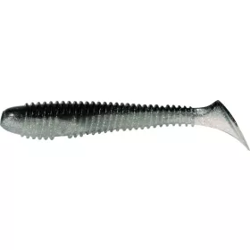   Rapture Ribbed Swing Shad 4cm Black Silver Leurre plastique 14 pièces