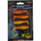 Rapture Kit Leurre souple Slugger Shad 5,5cm Jaune Fluo 4+2 pièces Kit de leurres artificiels