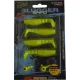 Rapture Kit Leurre souple Slugger Shad 5,5cm Jaune Néon 4+2 pièces Kit de leurres artificiels