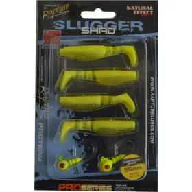   Rapture Kit Leurre souple Slugger Shad 5,5cm Luminescent 4+2 pièces Kit de leurres artificiels