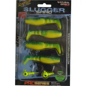   Rapture Kit Leurre souple Slugger Shad 7,5cm Jaune / Bleu 4+2 pièces Kit de leurres artificiels