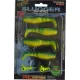 Rapture Kit Leurre souple Slugger Shad 7,5cm Jaune / Bleu 4+2 pièces Kit de leurres artificiels
