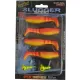 Rapture Kit Leurre souple Slugger Shad 7,5cm Jaune Fluo 4+2 pièces Kit de leurres artificiels