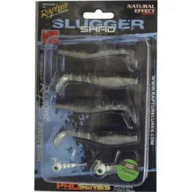   Rapture Kit Leurre souple Slugger Shad 7,5cm Brillant Vert 4+2 pièces Kit de leurres artificiels