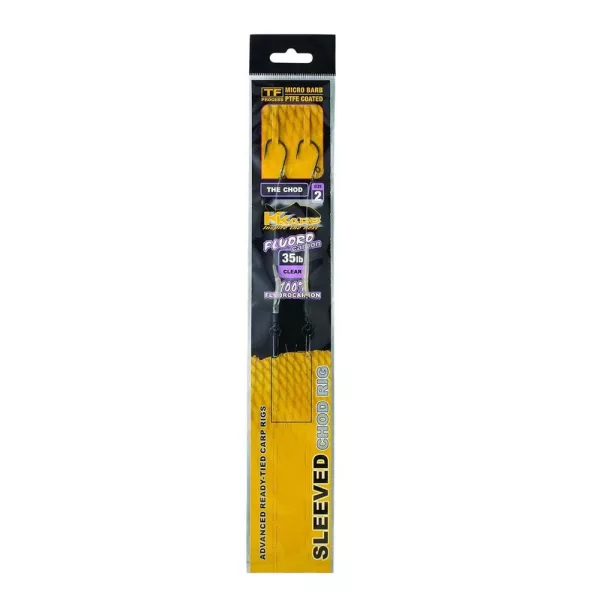 K-Karp Ready Rig Sleeved Chod 02 Hameçon pré-monté Monofilament 2 pièces