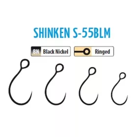   Trabucco Shinken Hooks S-55BLM BN #8 Hameçon sans Ardillon pour Poissons Carnassiers 10pcs