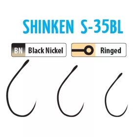   Trabucco Shinken Hooks S-35BL BN #6 Hameçon sans Ardillon pour Cuillers Tournantes 10pcs