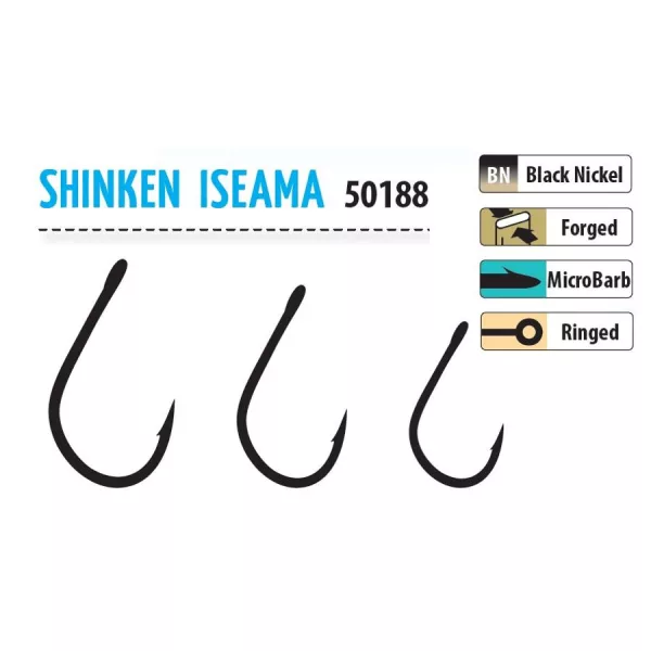 Trabucco Shinken Hooks Iseama W/R BN #1 Hameçon à Œillet, Barbelé 10pcs