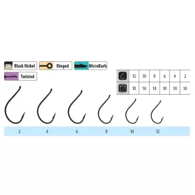   Trabucco Shinken Pint hameçon W/R BN #8 Hameçon à œillet, barbelé 10pc