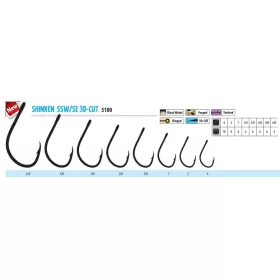   Trabucco Shinken Cut SSW S/E BN #1 Hameçon pour poisson carnassier 6 pièces