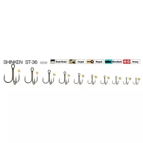Trabucco Shinken ST-36 BN #16 Hameçon triple 6 pièces