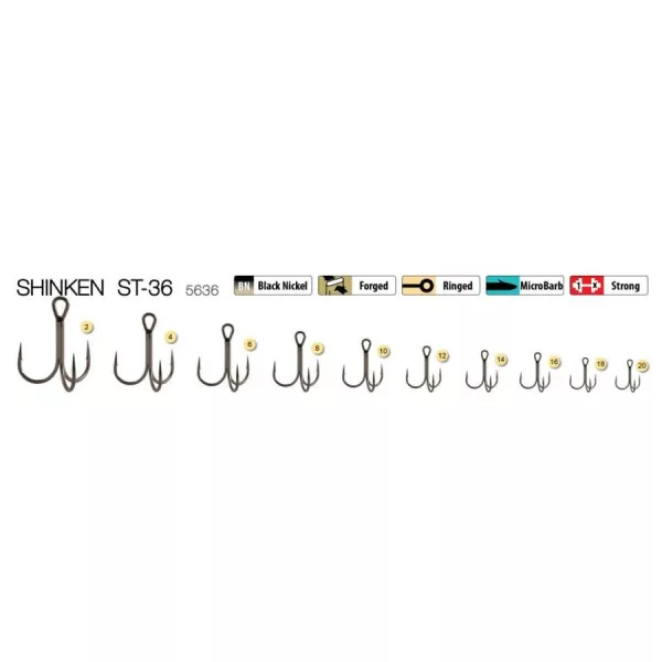 Trabucco Shinken ST-36 BN #18 6 Hameçon triple 6 pièces