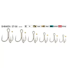Trabucco Shinken ST-56 TN #3/0 Hameçon Triple 3 pièces