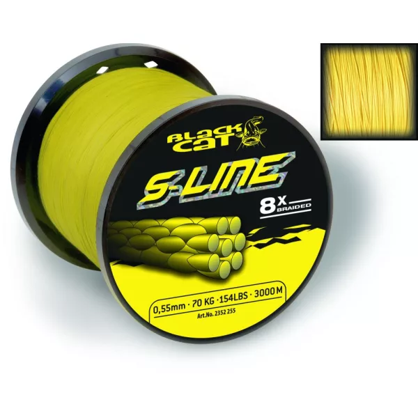 Black Cat Ø 0,45mm S-Line L: 400m 50kg / 110lbs jaune - Tresse