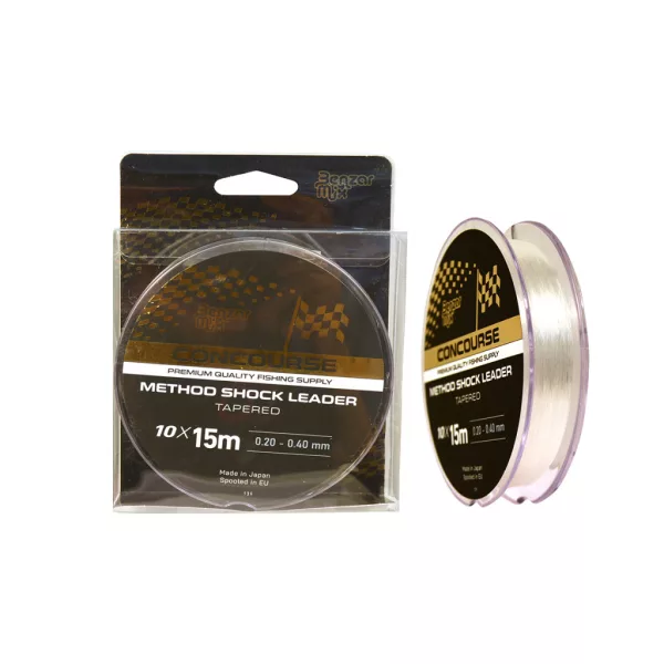 Bas de ligne monofilament Benzár Concourse Method Shock Leader 0,20-0,50mm 10x15m