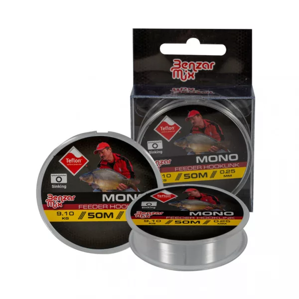 BENZÁR MONO FEEDER HOOKLINK 0,10 50M 2,1KG - Bas de ligne - Fluorocarbone