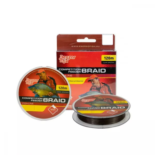 Fil tressé Benzar Competition Feeder Braid 0,12Mm 7,89 Kg 120M Dark Brown