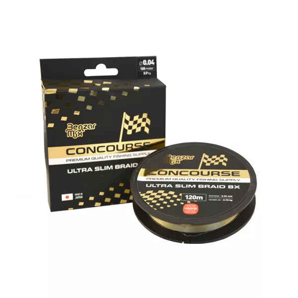 Benzar Concourse Ultra Slim 8X Braid 120m 0,040mm Ligne principale tressée