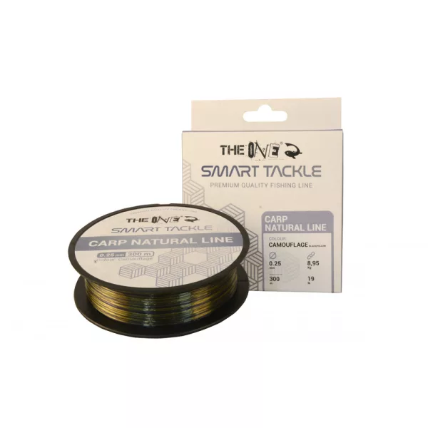 The One Carp Natural Line Camouflage 300m 0.25mm Fil de pêche monofilament principal