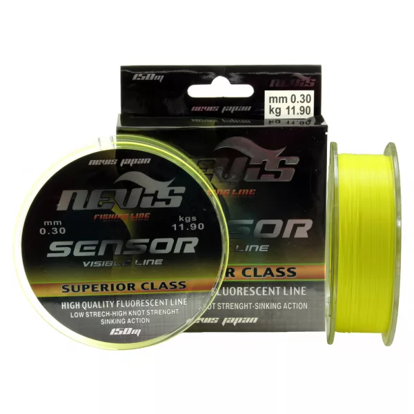 Nevis Sensor Fluo 300m 0.35mm Ligne de pêche monofilament-Jaune fluo