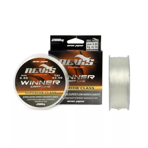 Nevis Winner 0,70mm 200m Fil de pêche principal Monofilament Transparent