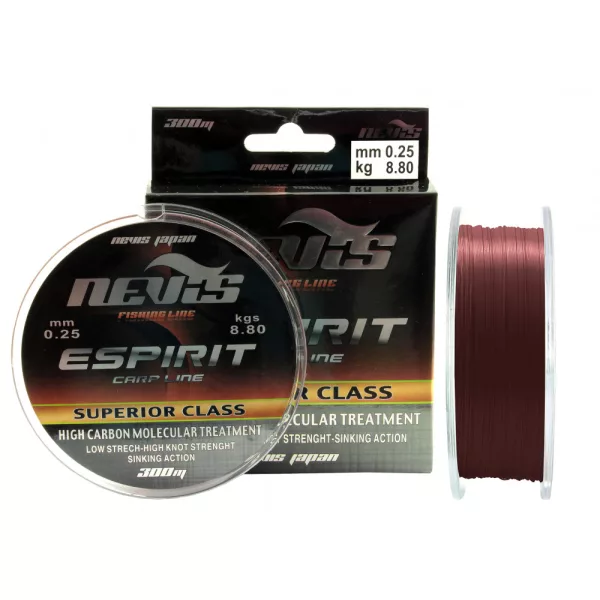 Nevis Espirit 300m 0.18mm Monofilament fil de pêche - Bordeaux