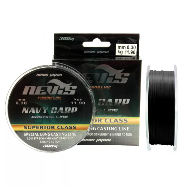 Nevis Navy Carp 300m 0.25mm Monofil ligne principale-Noir