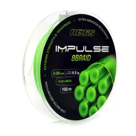   Nevis Impulse 8Braid 100m 0.12mm Ligne principale tressée-Vert fluo