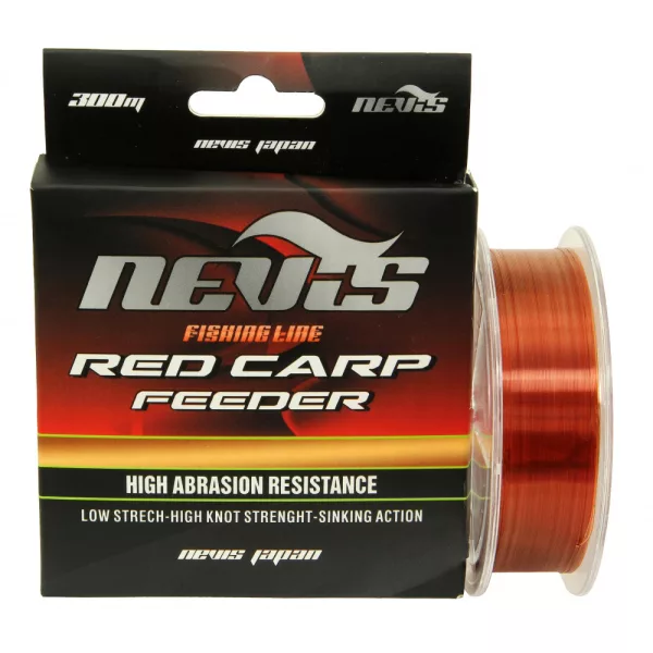 Nevis Red Carp Feeder 300m 0.20mm Ligne de pêche monofilament-Rouge translucide