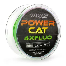   Nevis Powercat 4XFluo 200m 0,40mm Ligne principale tressée-Vert