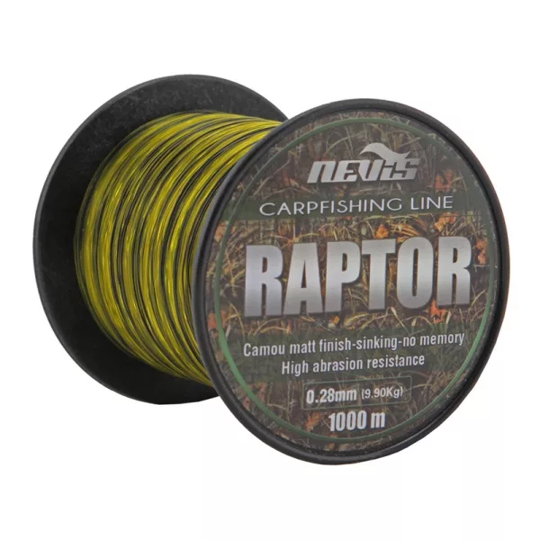 Nevis Raptor 1000m 0.35mm Monofil ligne principale-Jaune+vert