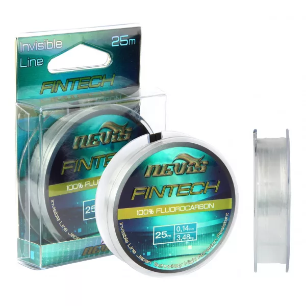 Nevis Fintech 25m 0.12mm Bas de Ligne Monofilament-Transparent
