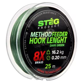   Stég Stég Method Feeder Tresse de bas de ligne 0.10mm 25m-Vert foncé