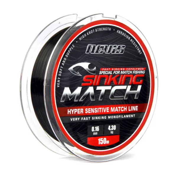Nevis Nevis Sinking Match 150m 0.18mm Monofil ligne principale-Noir