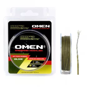   Carp Academy Omen Skinbraid Olive 25Lb 20m 0.44mm Bas de ligne tressé - Vert olive