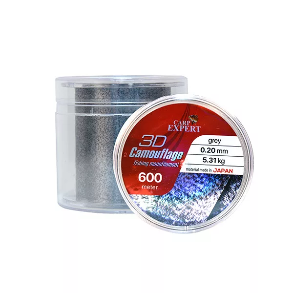 Carp Expert 3D Camouflage Szürke-Fekete 0,30mm Monofil Főzsinór 600m