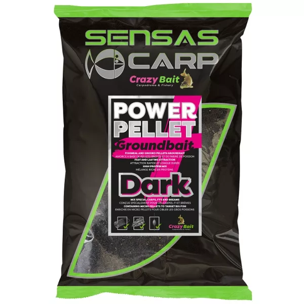 Sensas UK Power Pellet Plus Dark Amorce 2kg
