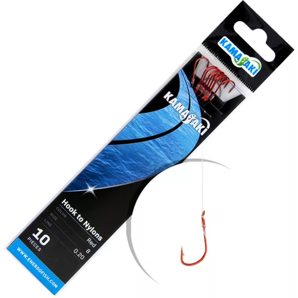 Kamasaki Hameçon Monté Sode 10 Rouge 10Pcs/Paquet