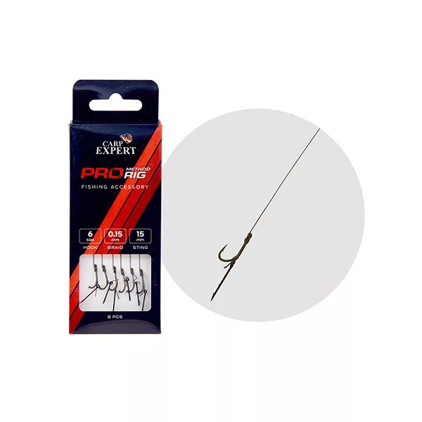 Carp Expert Pro Method Feeder Bas de ligne avec pointe à appât 8 6 pcs 10
