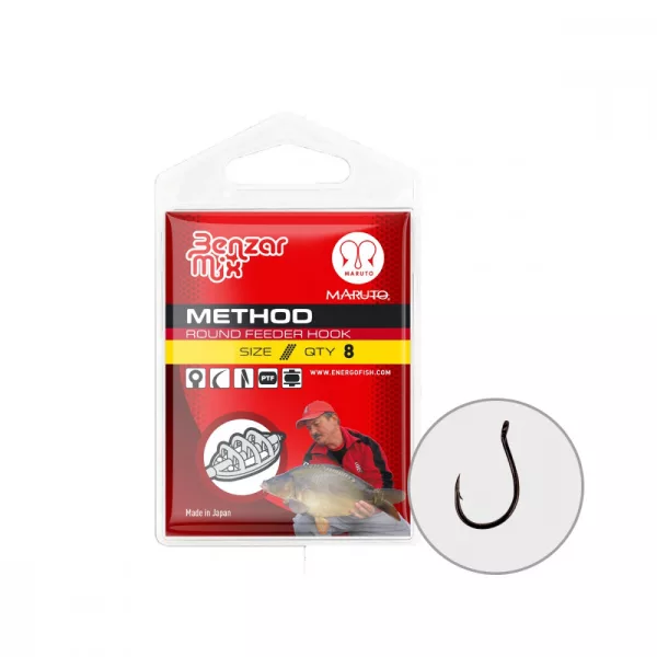 Maruto 4626 6 Hameçon Feeder Rond Benzar 8Pcs/Paquet