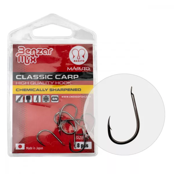 HAMEÇON Benzár CLASSIC CARP 12 10 pièces/paquet - Hameçon feeder - Hameçon à ardillon, Hameçon à palette