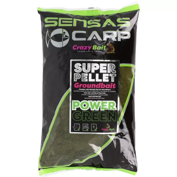 Sensas Super Pellet Crazy Green Amorce 1kg