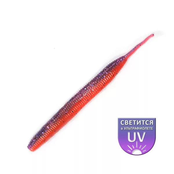 DS Sexy Worm 7,62cm Fire-violet 10 unités/paquet leurre artificiel en plastique