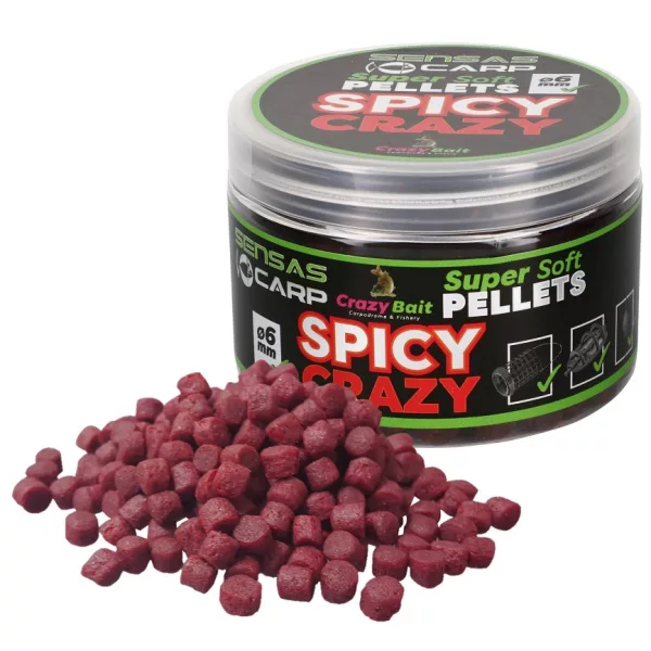 Sensas Super Doux Épicé Fou 6mm Pellet d'hameçon 60gr