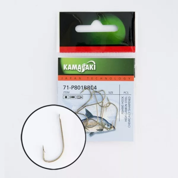 Kamasaki Carbone Hameçon P801Br Nr 10 Emballé (14 Pièces)