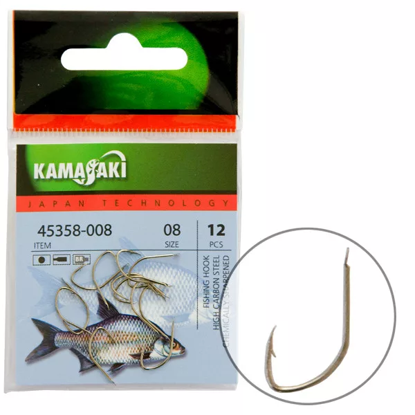 Kamasaki Carbone Hameçon P890Br Nr 08 Emballé