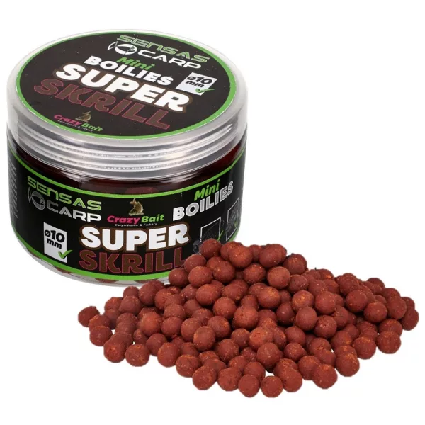 Sensas Mini Boilies Crazy Super Krill 10mm Bouillette d'amorçage 80gr