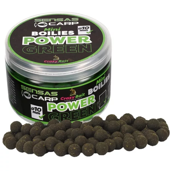 Sensas Mini Boilies Crazy Green 10mm Bouillette d'amorçage 80gr